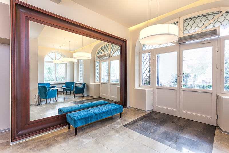 large floor mirror in home